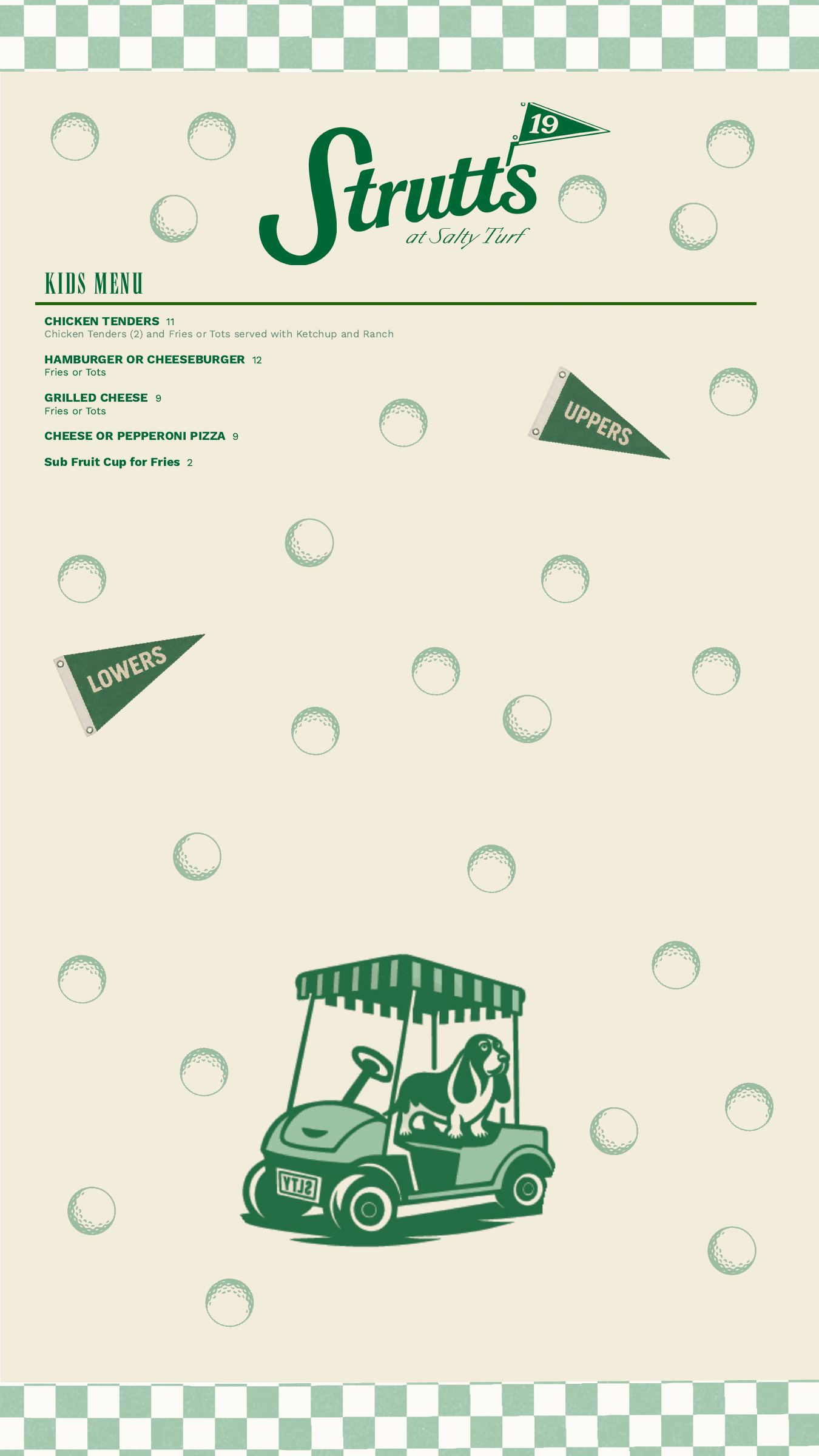 Strutt’s 19 menu, page 2